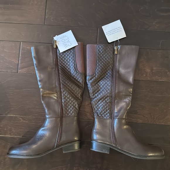 Life stride wide calf brown quilted boots NIB 7.5 - Picture 5 of 10